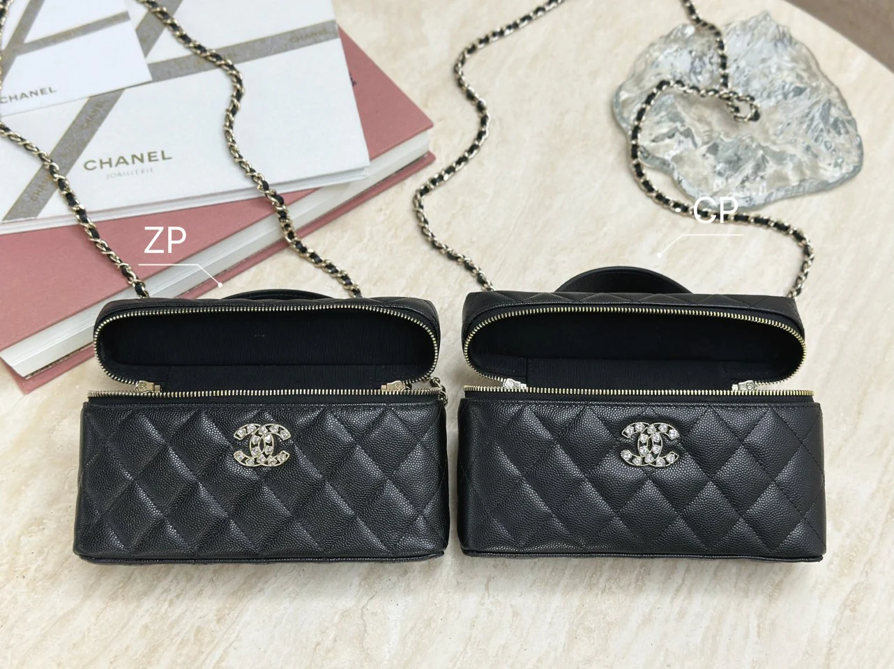 Сумочка Chanel 25p Heart Diamond LP с цепочкой - черная
