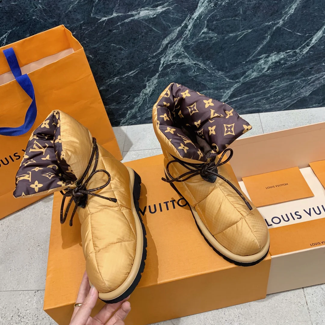 Снежные ботинки LV - коричневые