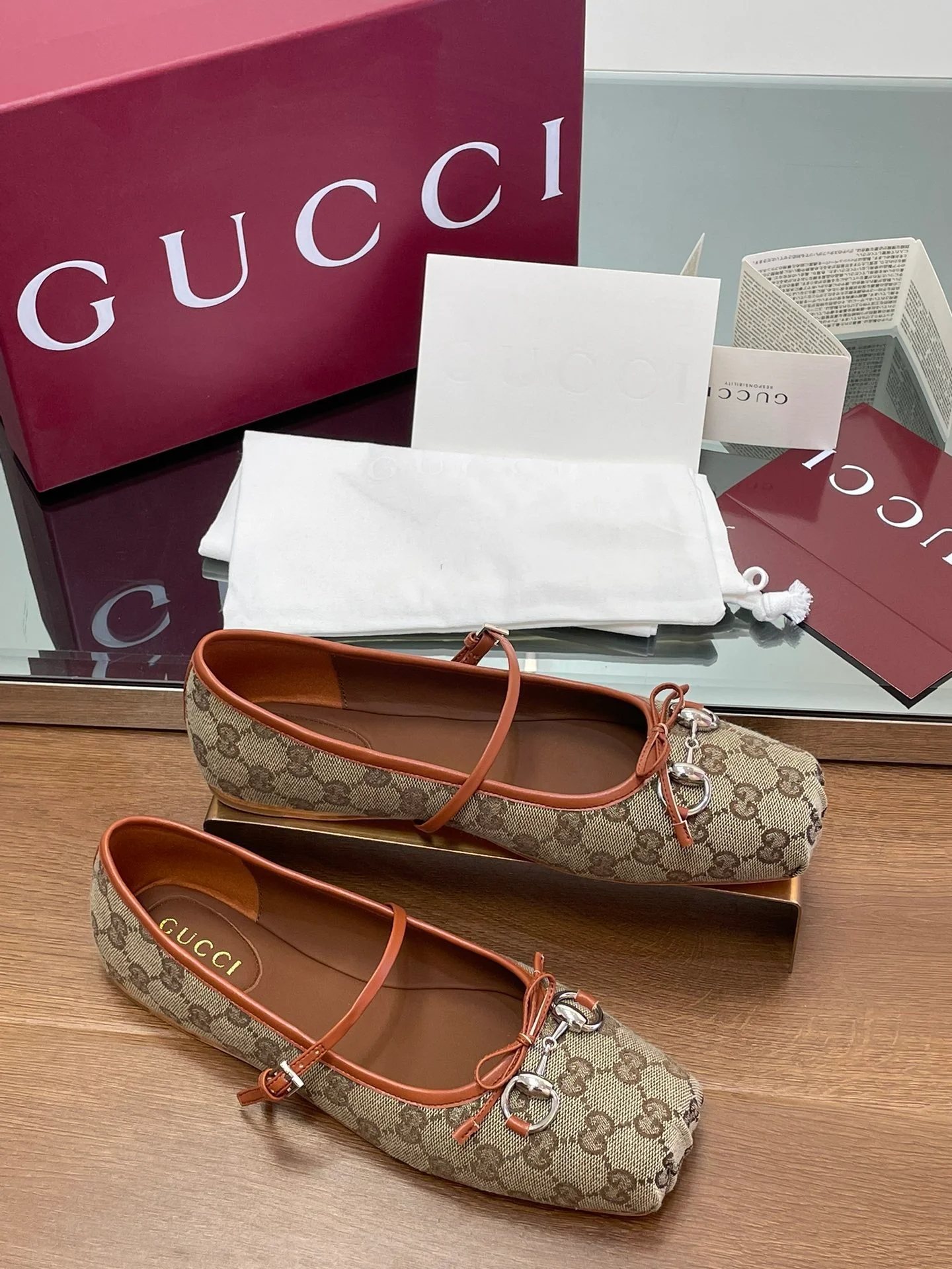 Туфли Gucci 2025 Barre - коричневые