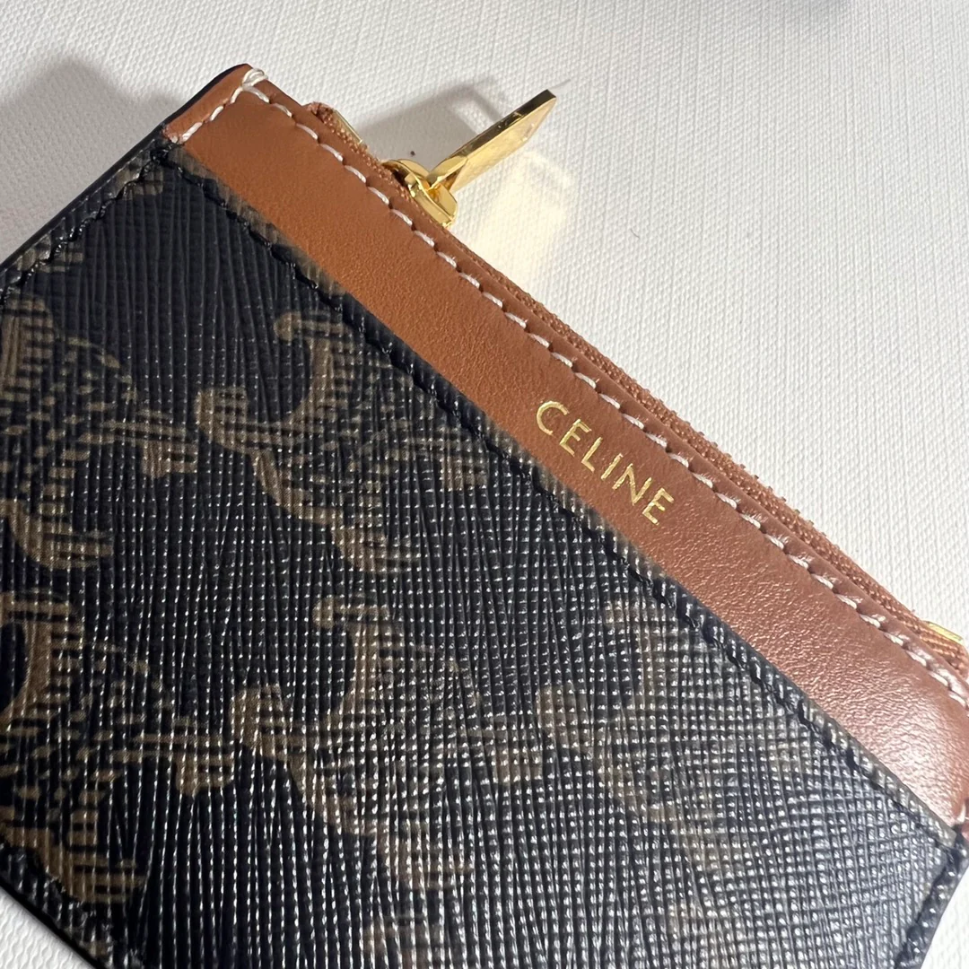 Celine-TRIOMPHE 二合一款 标志印花短款钱包