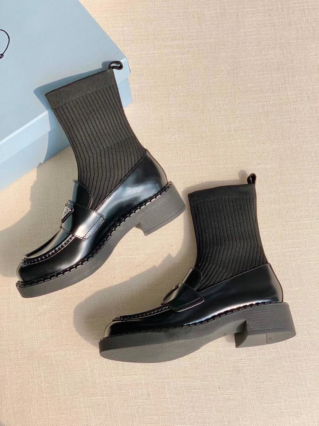 Обувь Prada - Prada - классические ботильоны-носки - лоферы - черные