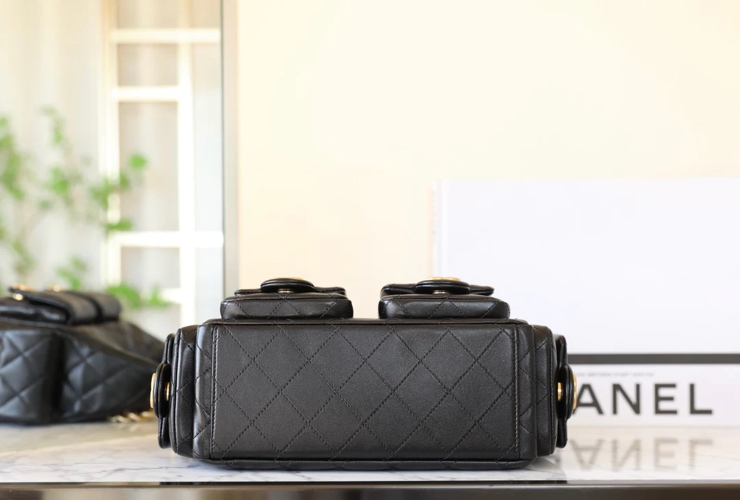 Сумка-хобо Chanel 25c, маленькая, черная, для хобби.