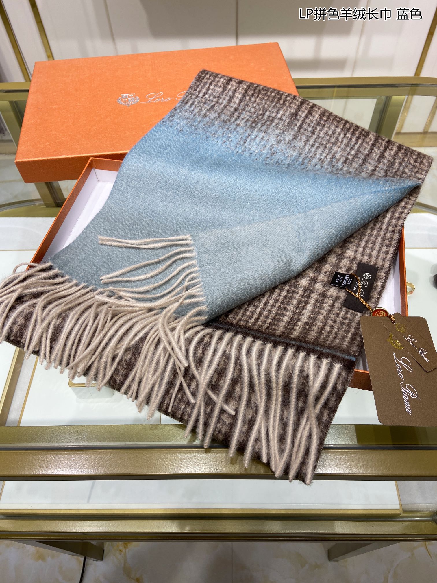 Loro Piana - Двусторонний кашемировый длинный шарф с цветовыми блоками - 33 - 190 см - 100 - Кашемир премиум-класса - 1