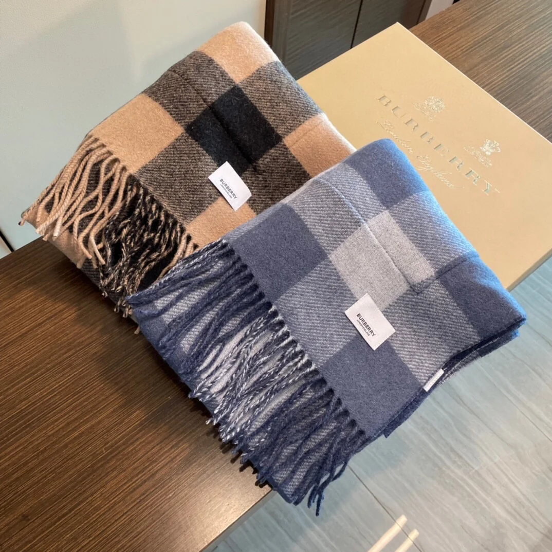 Шарф/шаль Burberry с карманом - 40 см - 200 см - 100% кашемир - коричневый