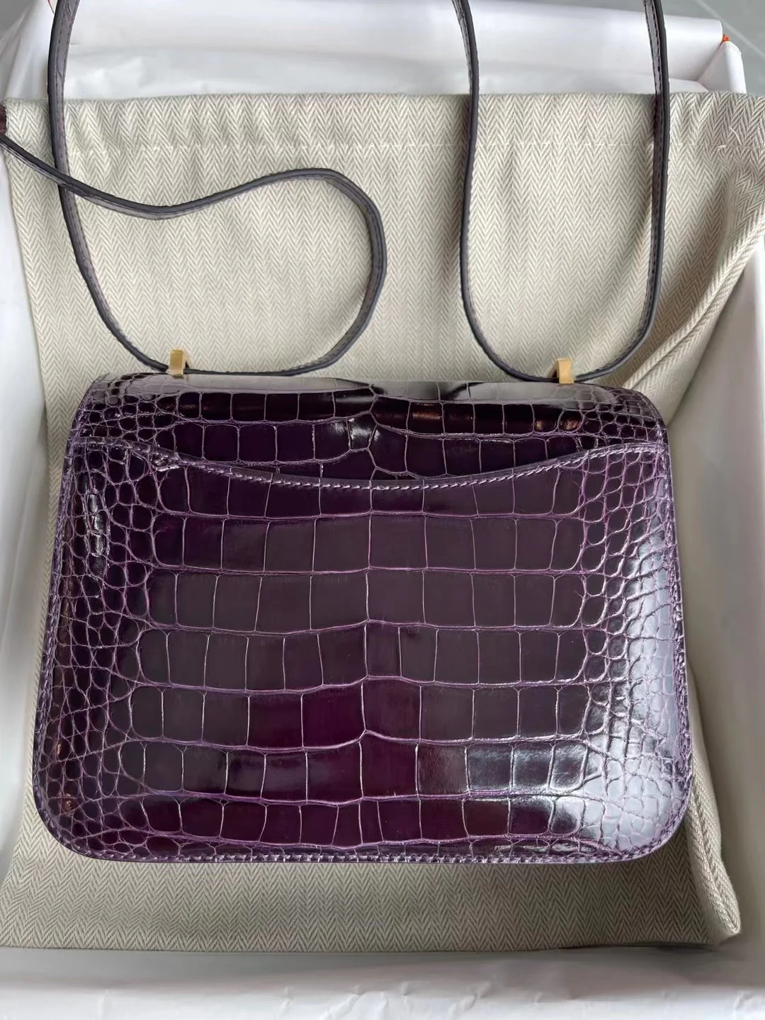 Hermes Constance 19 Premium Purple N5 Plus Фиолетовая золотая пряжка