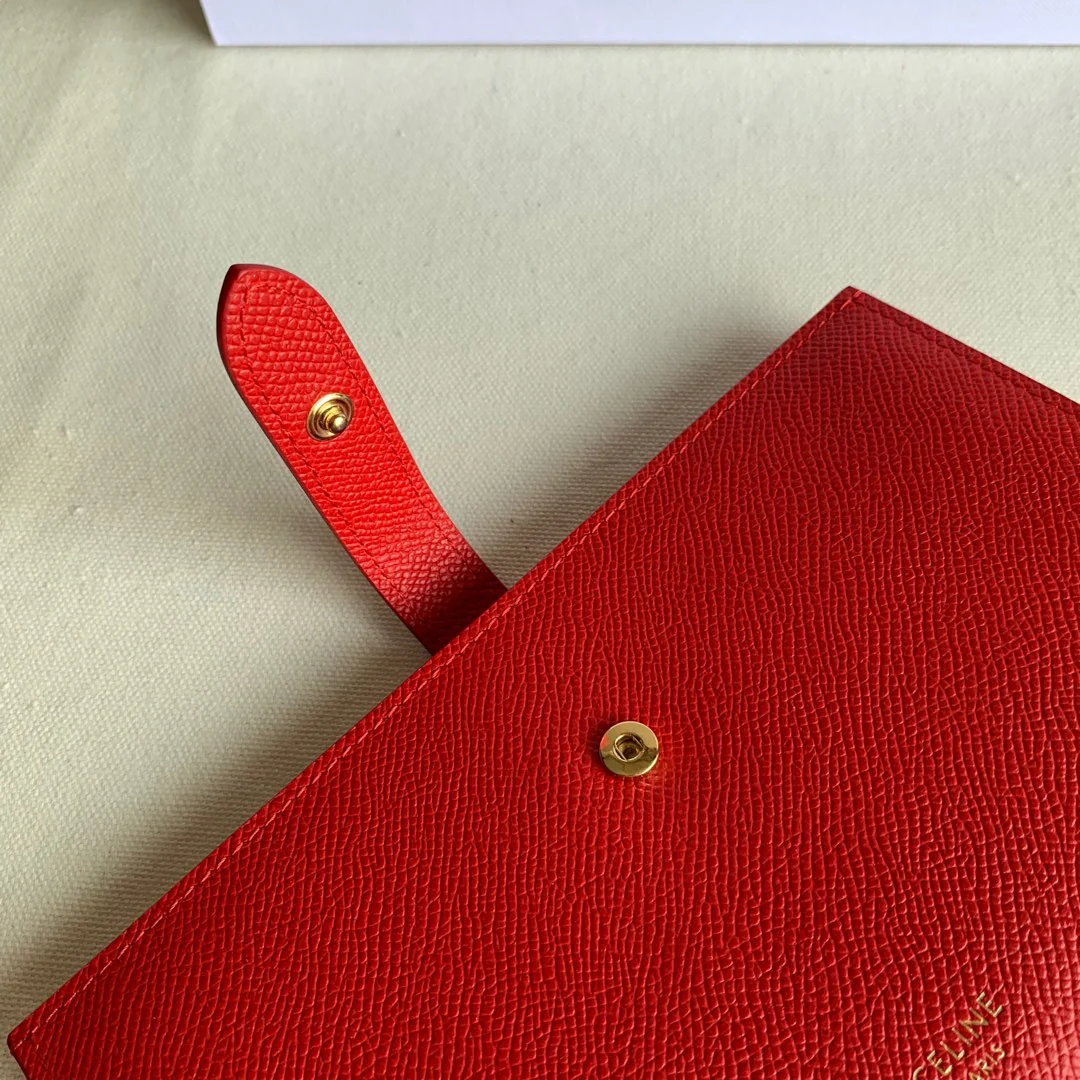 Длинный кошелек Celine - Кошелек с ремешком из крупнозернистой телячьей кожи - 4