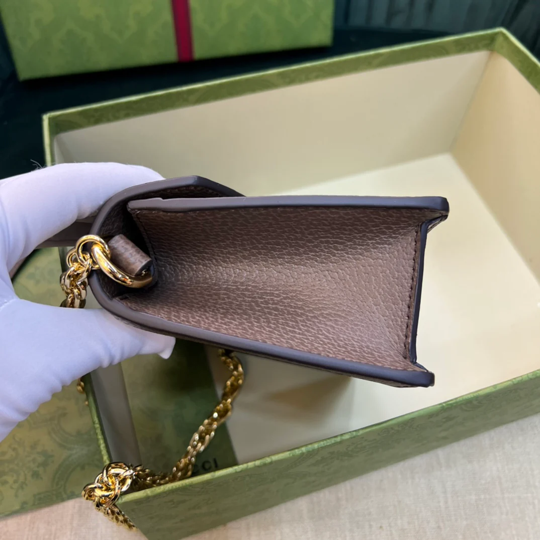 Мини-сумочка Gucci Ophidia/сумка через плечо - 17,5x13x6 см - отделка Monogram Coffee