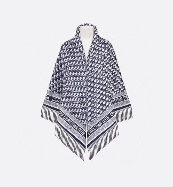 Dior - Премиум материалы - Квадратный шарф/шаль с монограммой 140 см - 57 - Кашемир - 53 - Шерсть