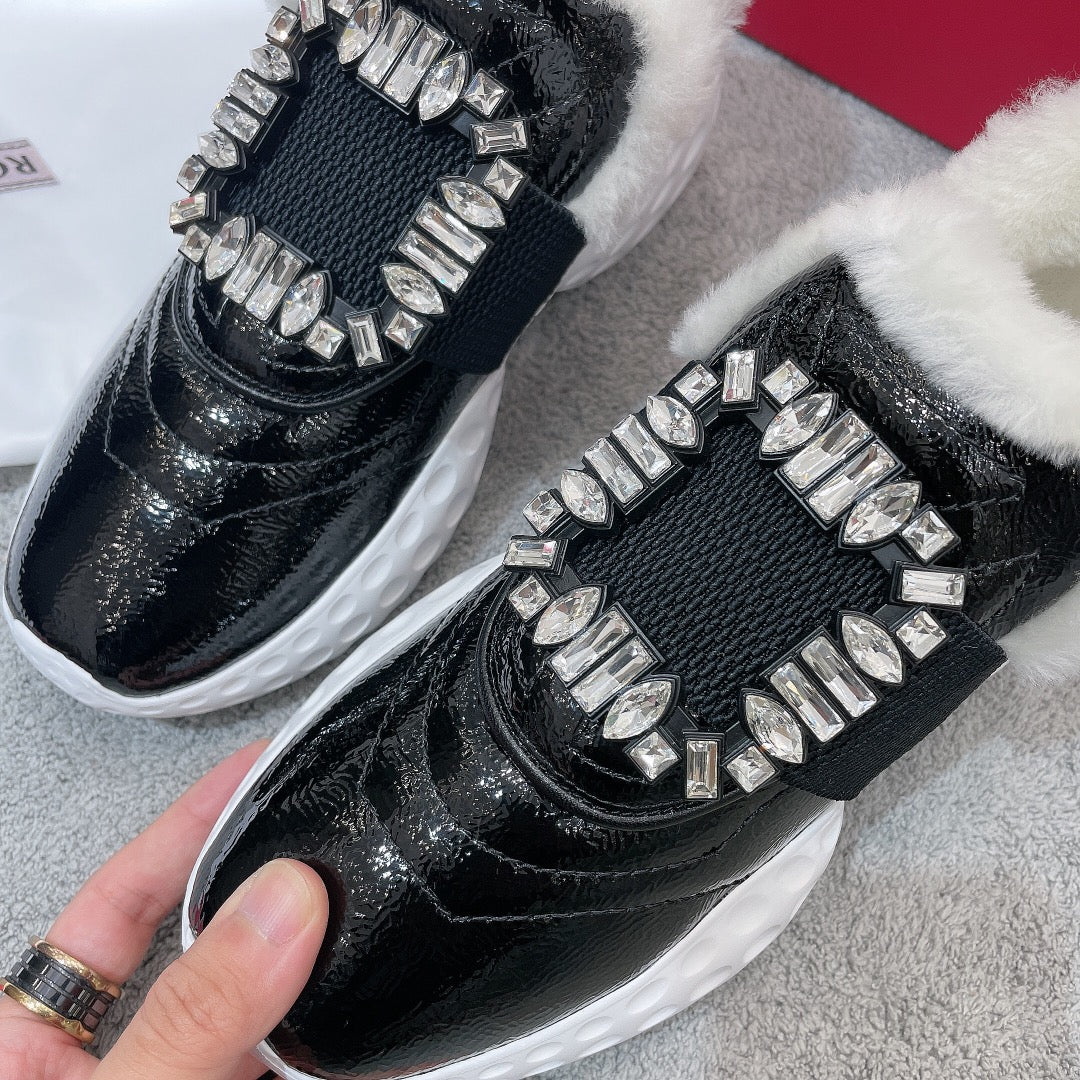 Кроссовки RV-21SS Осень/Зима, новые классические, с ромбовидной пряжкой, белая подкладка.