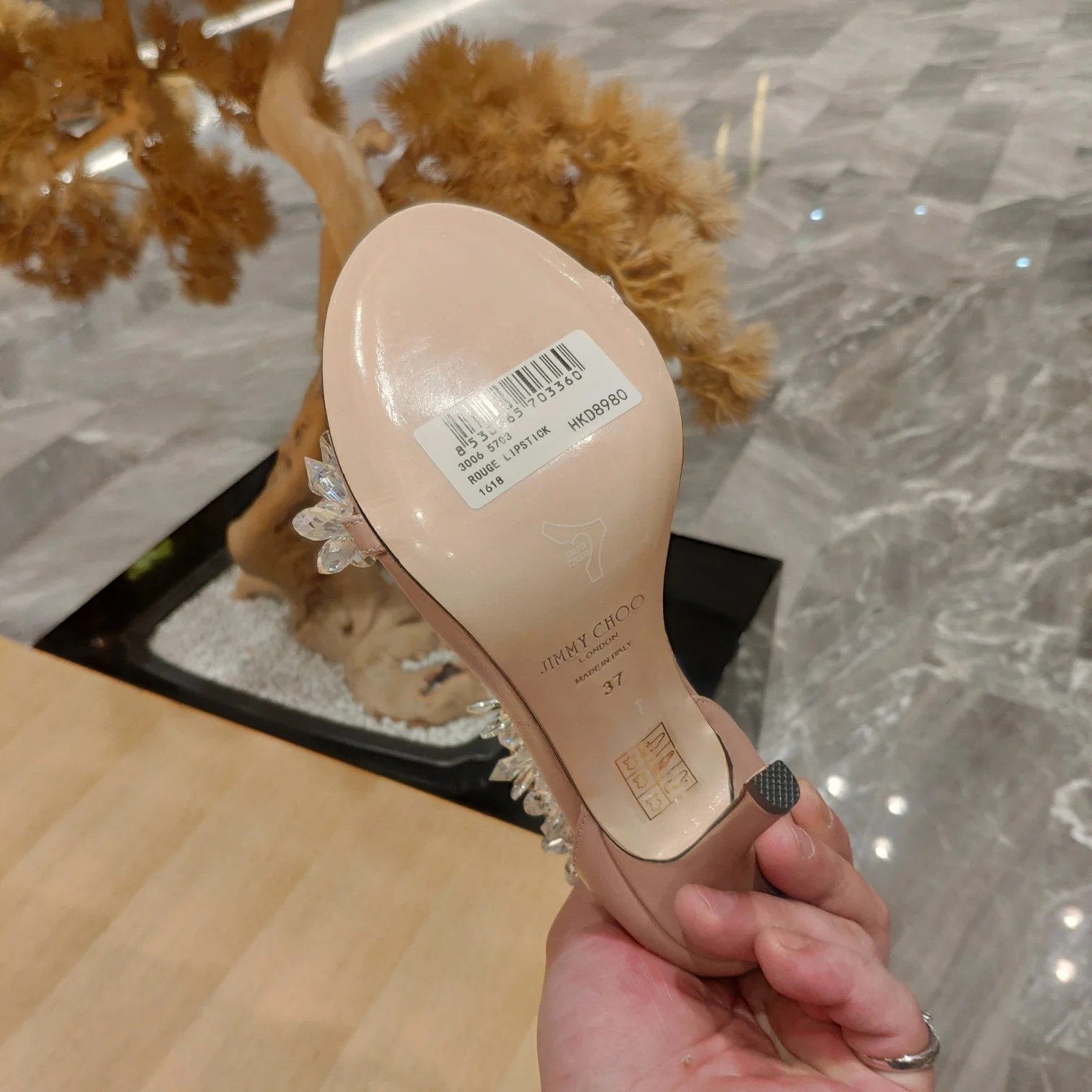 Коллекция высокой моды Jimmy Crystal - Босоножки на шпильке - Розовые