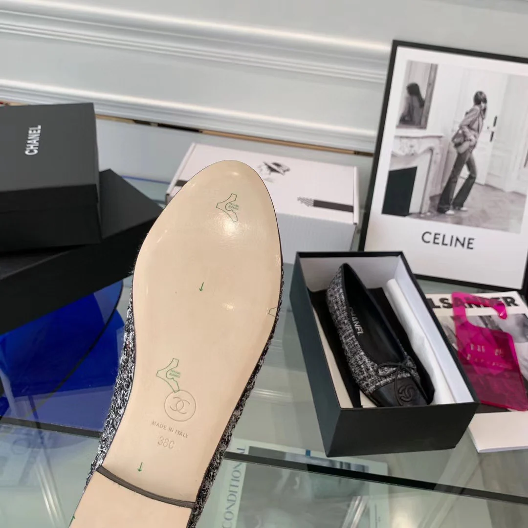 Классические балетки Chanel - черные