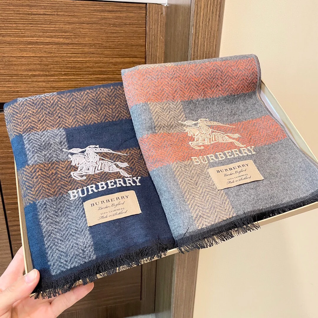 Классический полосатый вязаный шарф Burberry - 32 (180 см) - 100% кашемир