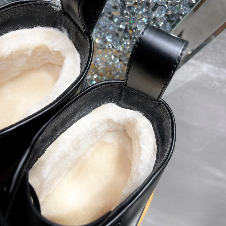 BV - Ботильоны на шерстяной подкладке - Черно-желтые