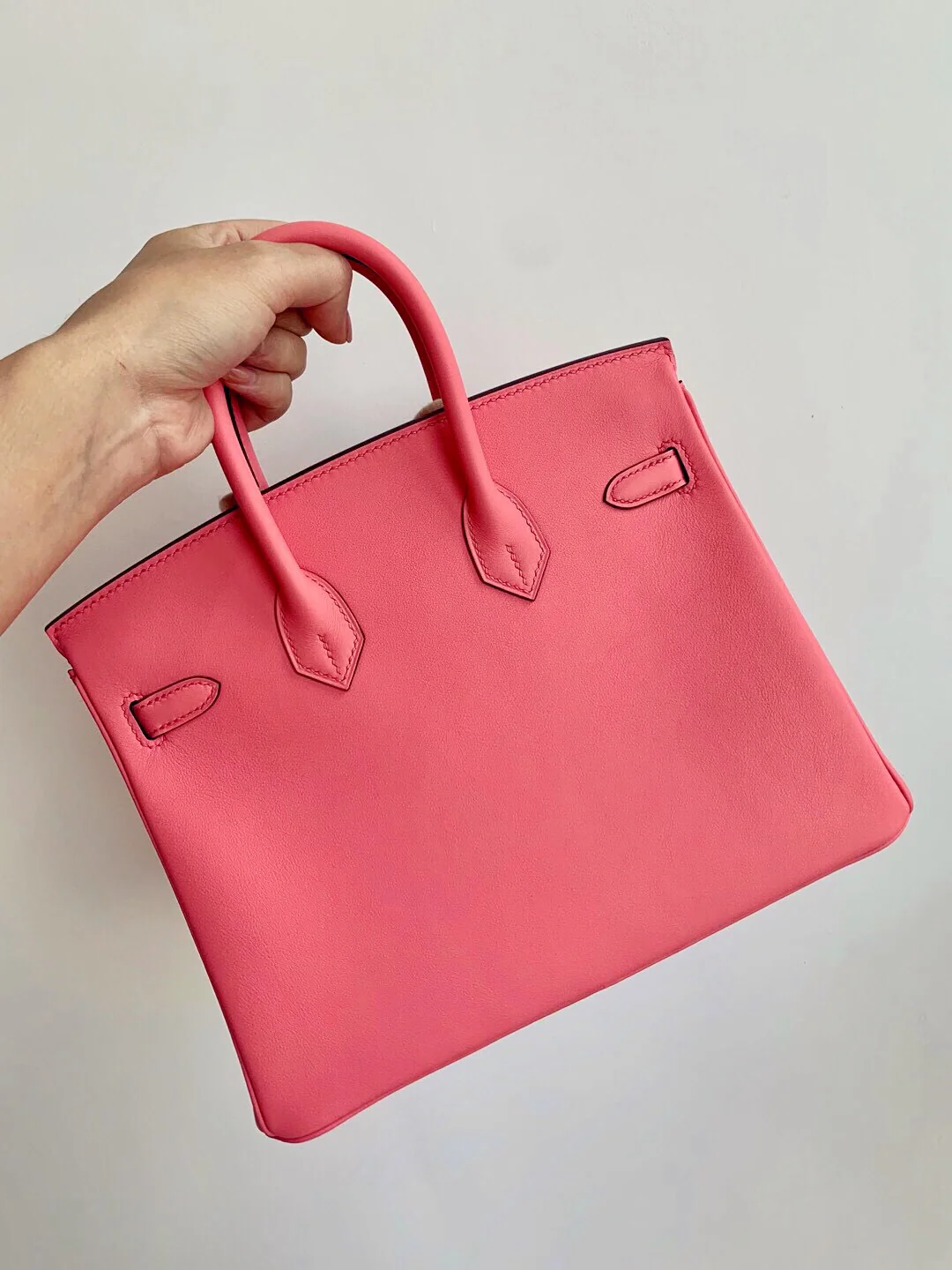 Сумка Hermes Birkin 25 Swift Pink с серебряной пряжкой