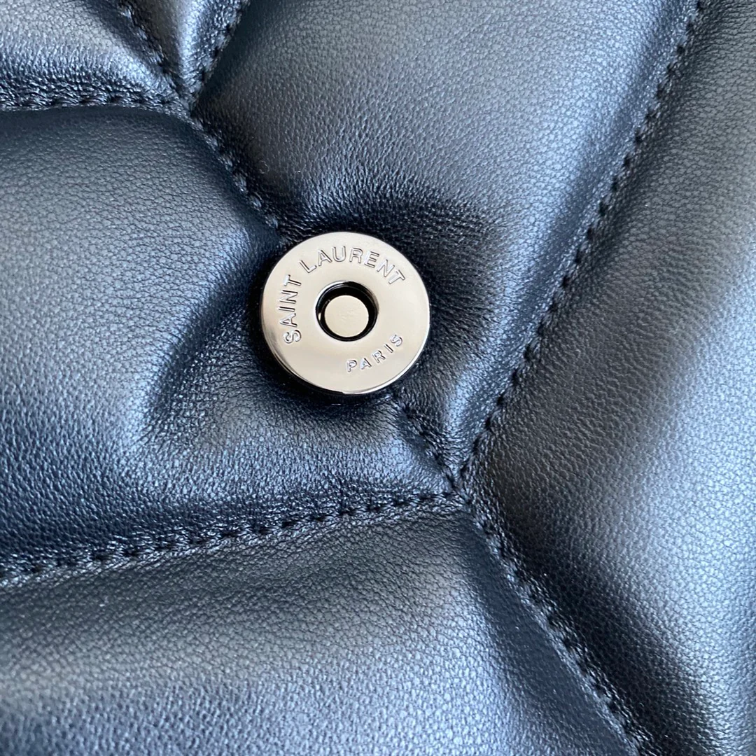 Сумка-пуховик YSL из овечьей кожи - черная - маленькая