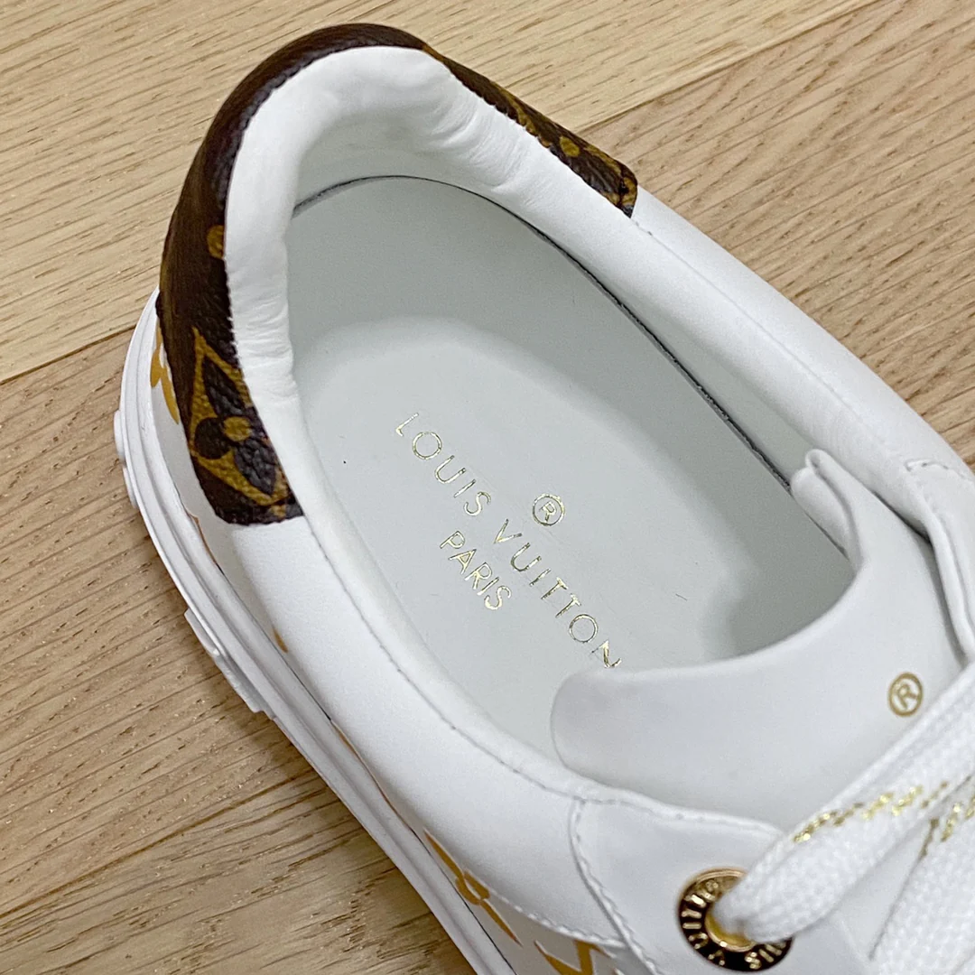 Обувь LV - LV Time Out - белые кроссовки на платформе - золотые