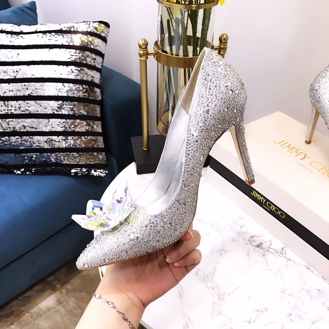 Серия Jimmy Crystal - Кристаллическая поверхность - Туфли на шпильках - Туфли на высоком каблуке