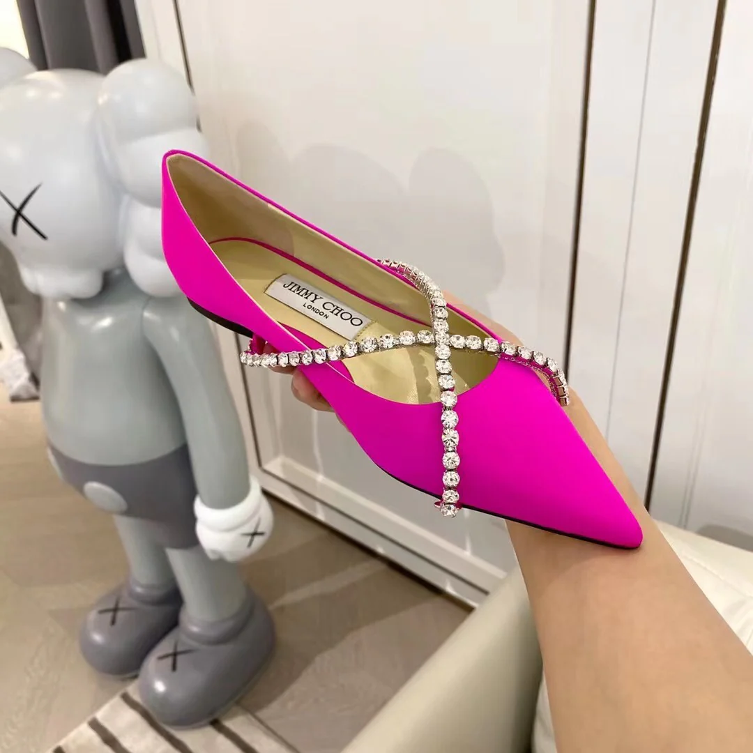 Jimmy - Цепочка с крестом и стразами - Туфли на плоской подошве - Персиково-розовый