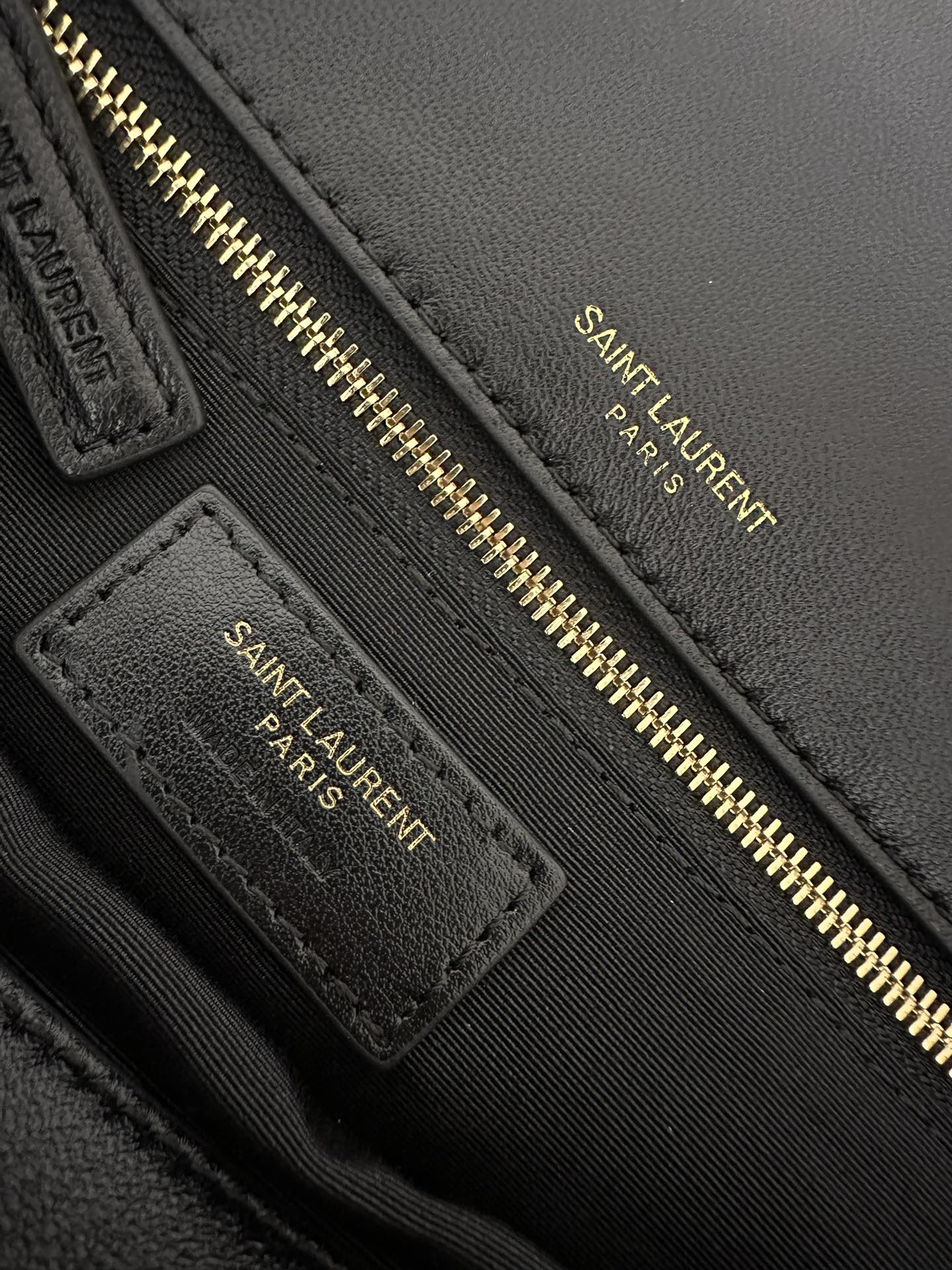 Сумка YSL Calypso из овечьей кожи с цепочкой - черная