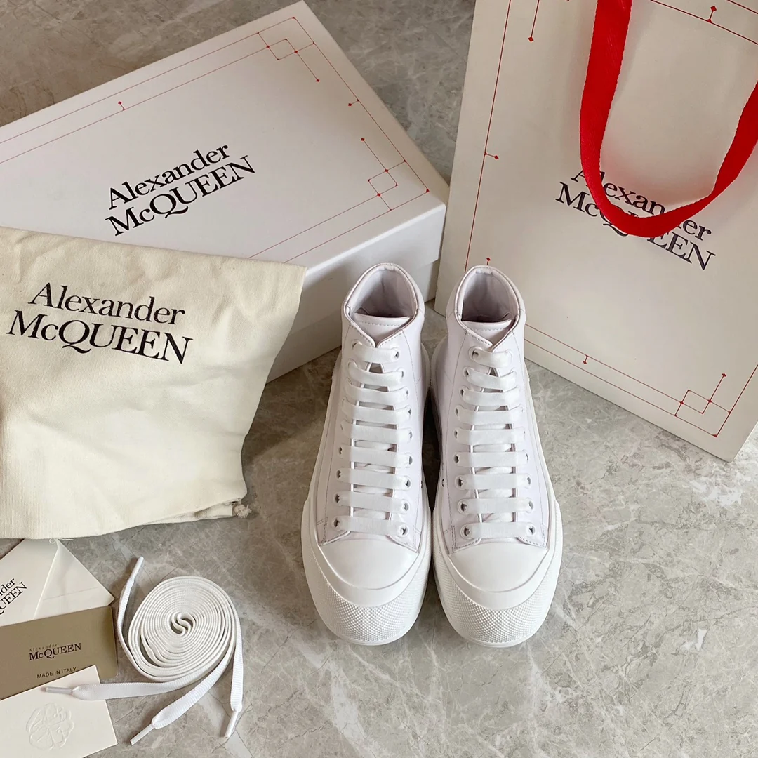 Высокие парусиновые туфли на платформе McQueen - 1