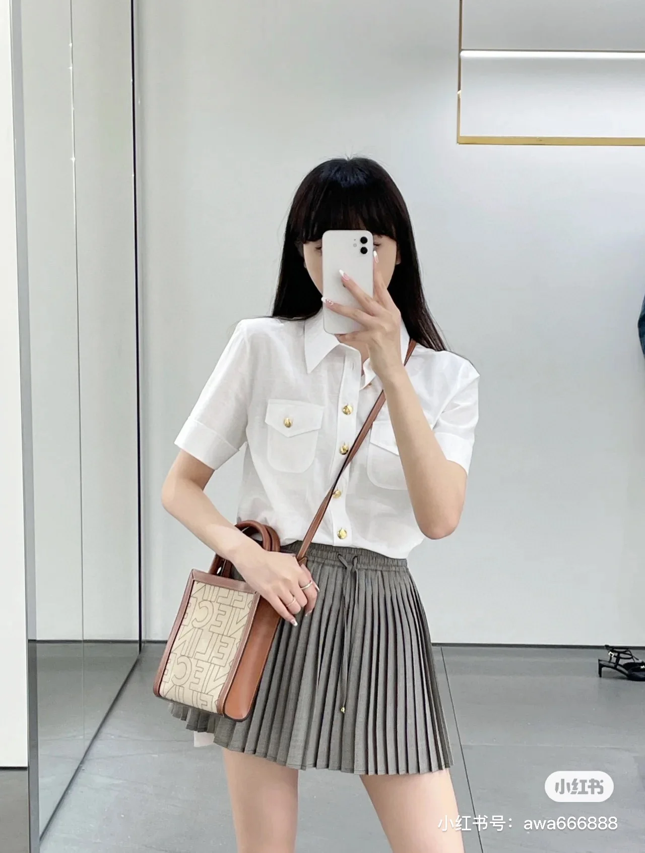 Мини-юбка Celine 2403 в клетку ?гусиная лапка?