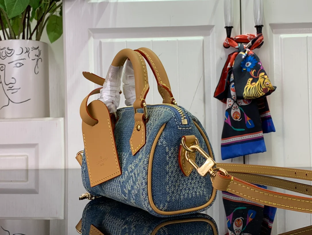 m40682-LV-nano-speedy handbag-denim blue