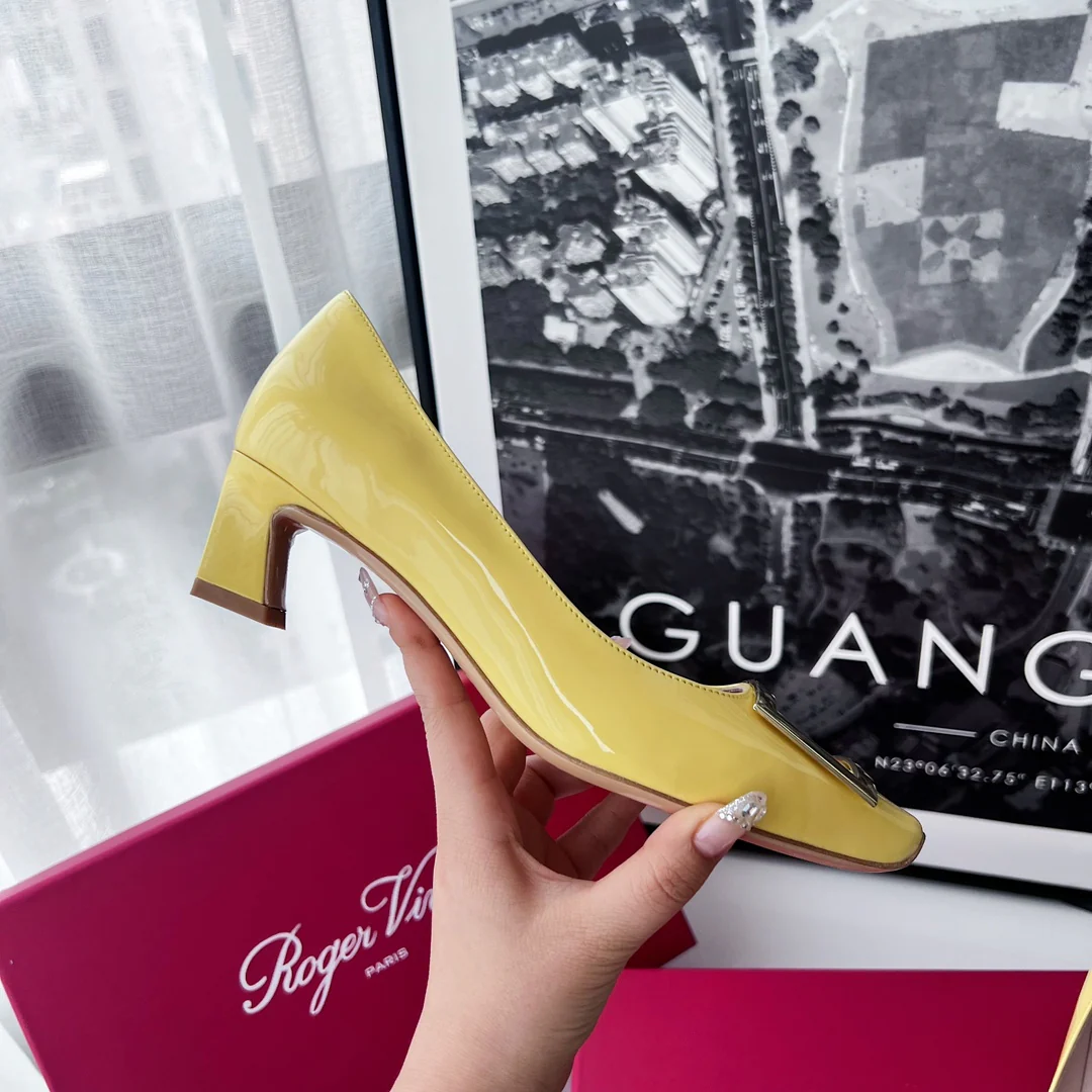 Туфли RV - классические туфли на высоком каблуке - 4-5 см - желтые