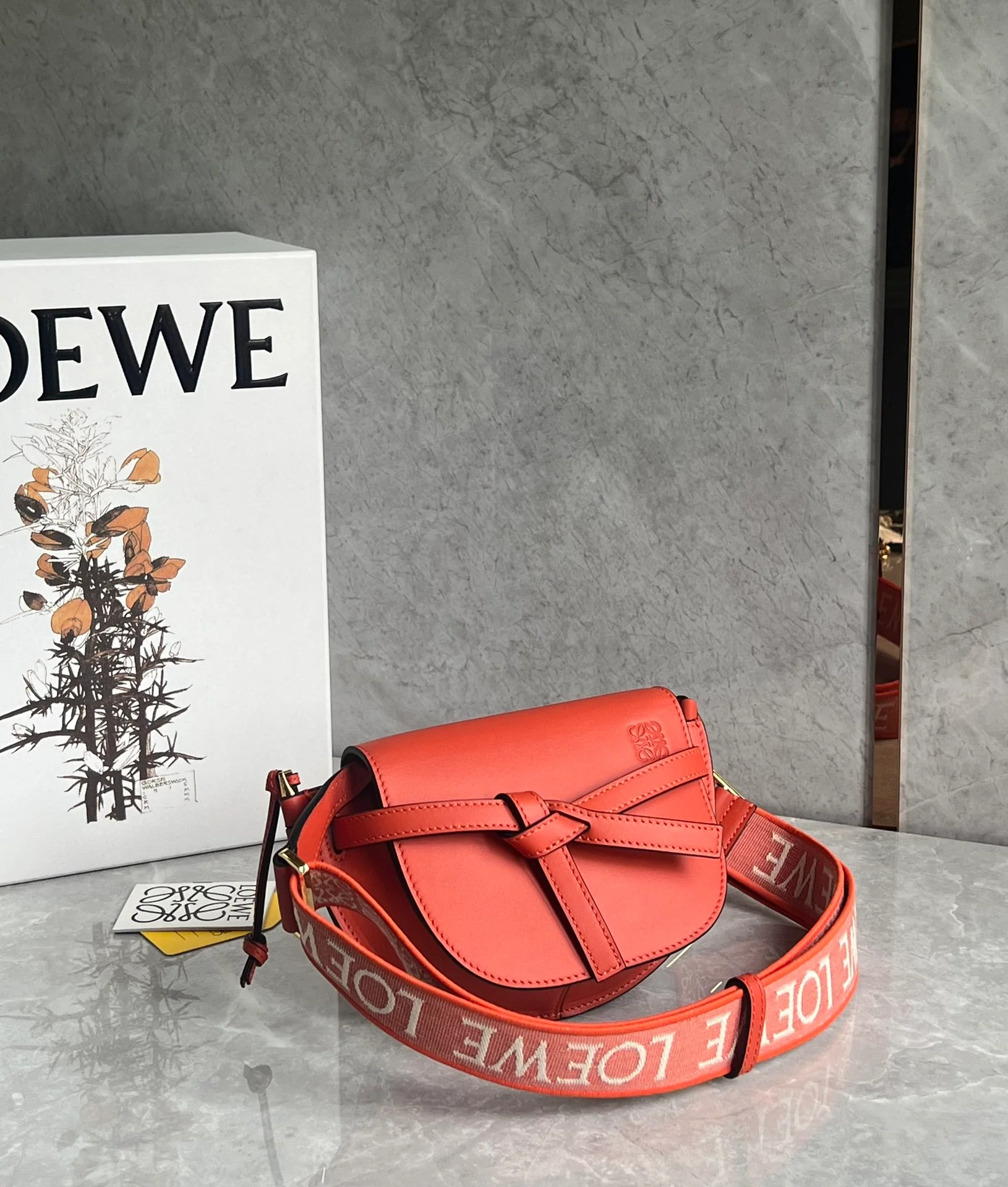 Сумка-седло Loewe Gate Dual Mini Saddle Bag - оранжево-красная