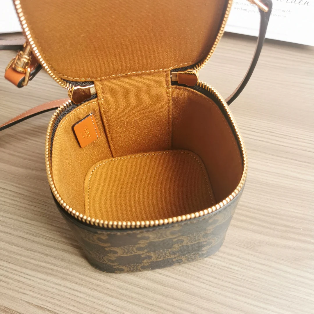 Сумка-коробка Celine с монограммой - коричневая