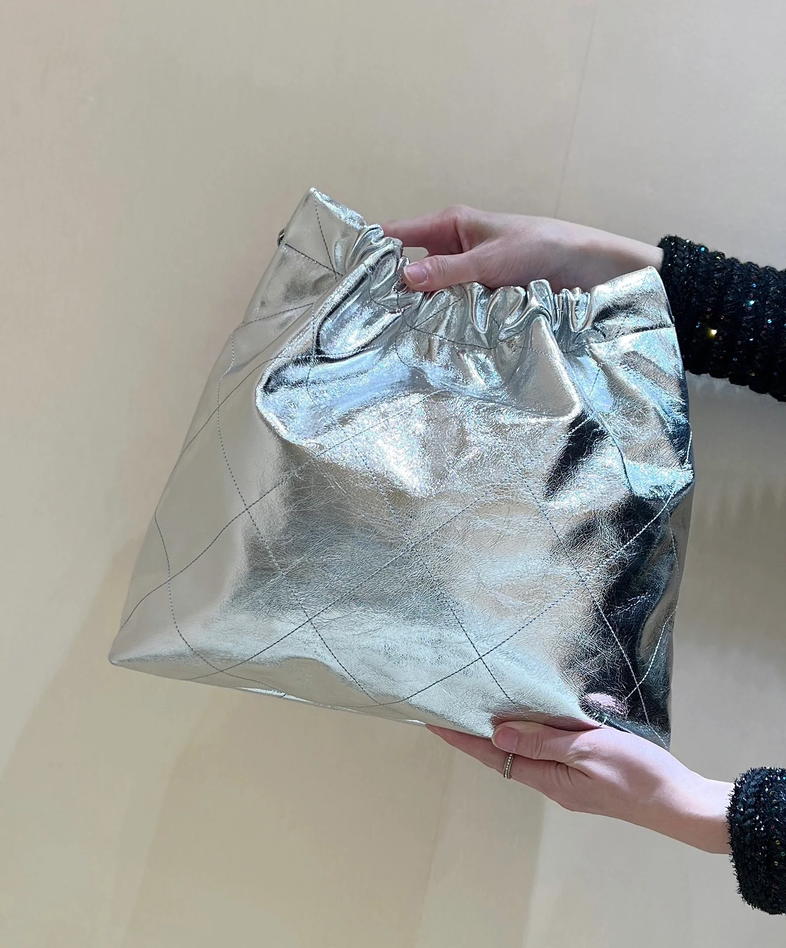 Сумка Chanel 25c 22 - Металлическая кожа - Серебристый