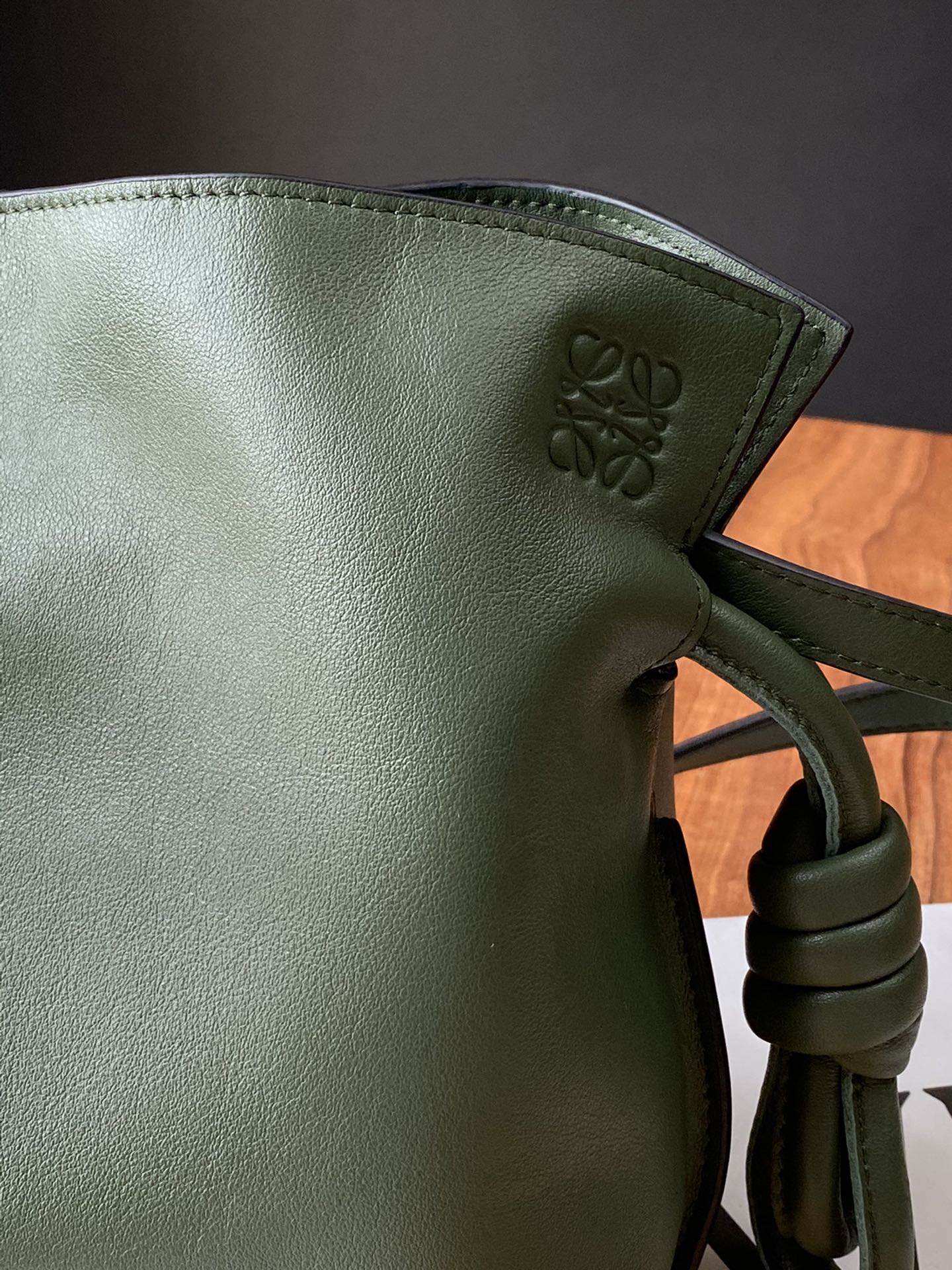 Loewe 2020 Upgraded Flamenco Leather Mini Grass Green