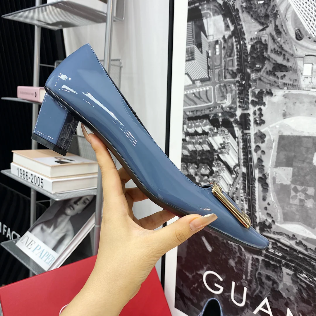 Каблук квадратный RV-4-5 см - Туманно-голубой