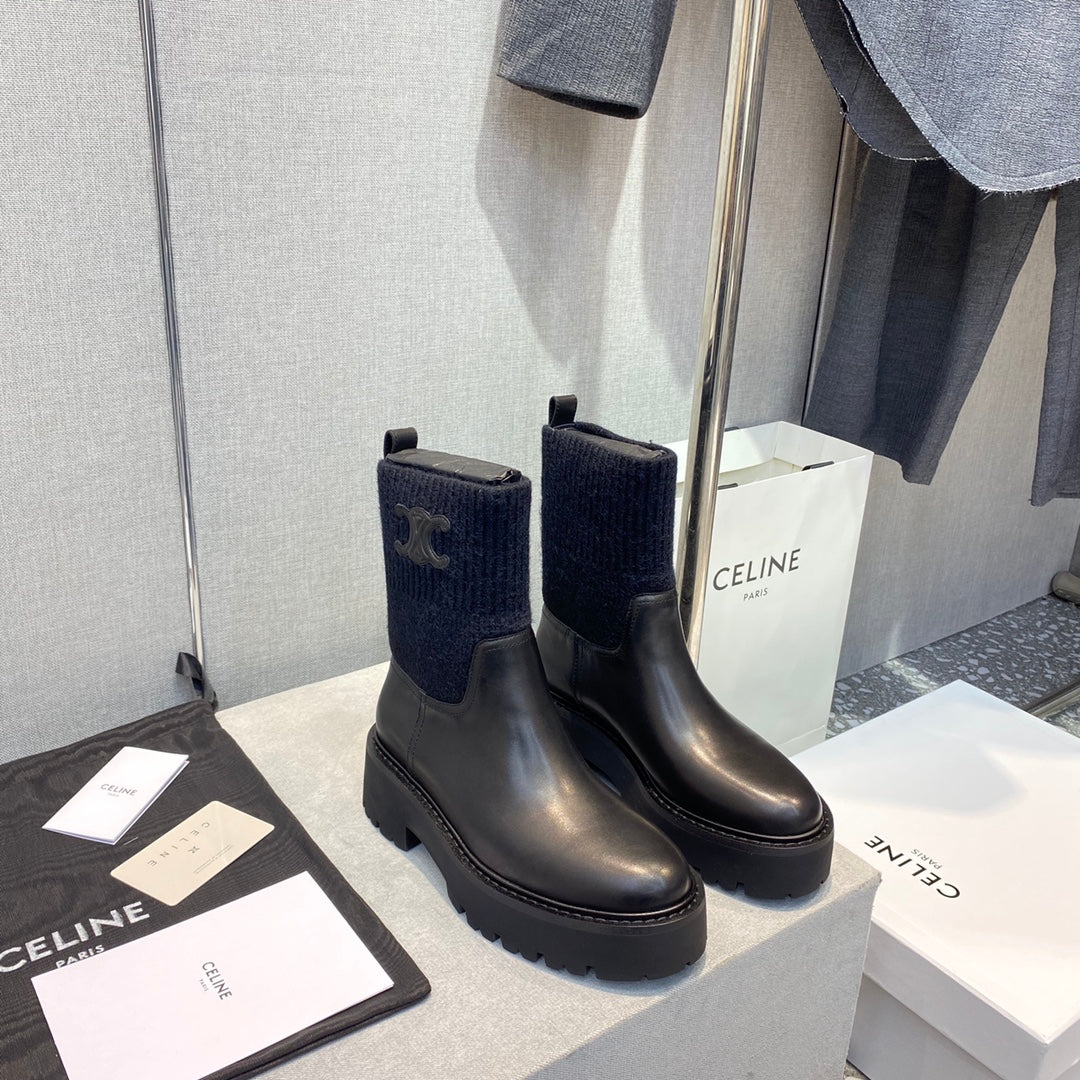 Celine - Вязаные ботинки-носки с закругленным носком