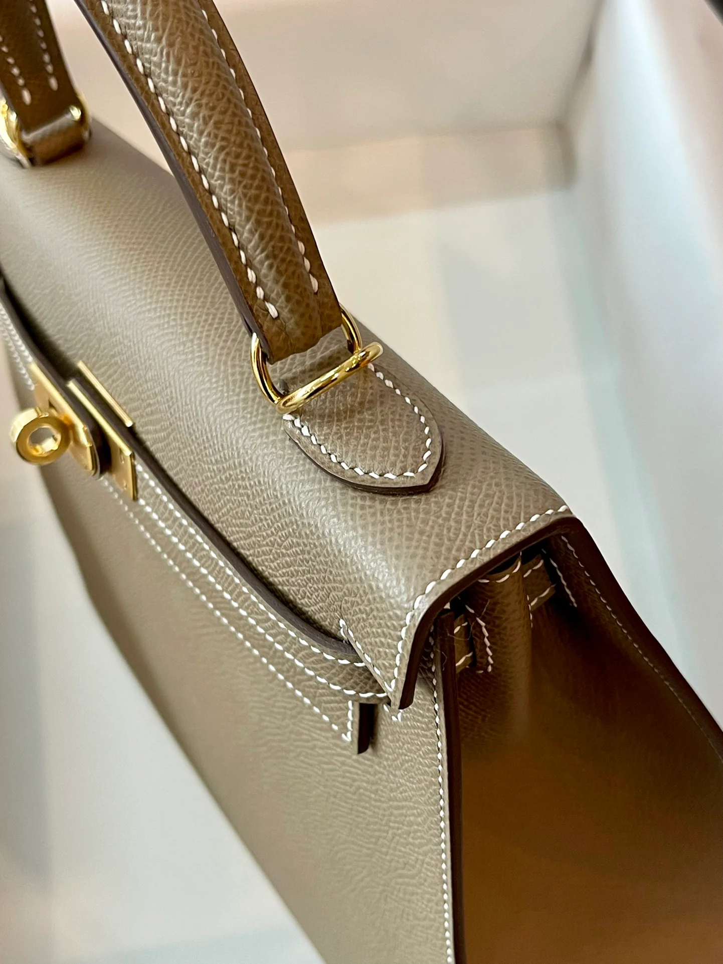 Hermes Kelly 25 Epsom 18 Elephant Grey Gold Buckle