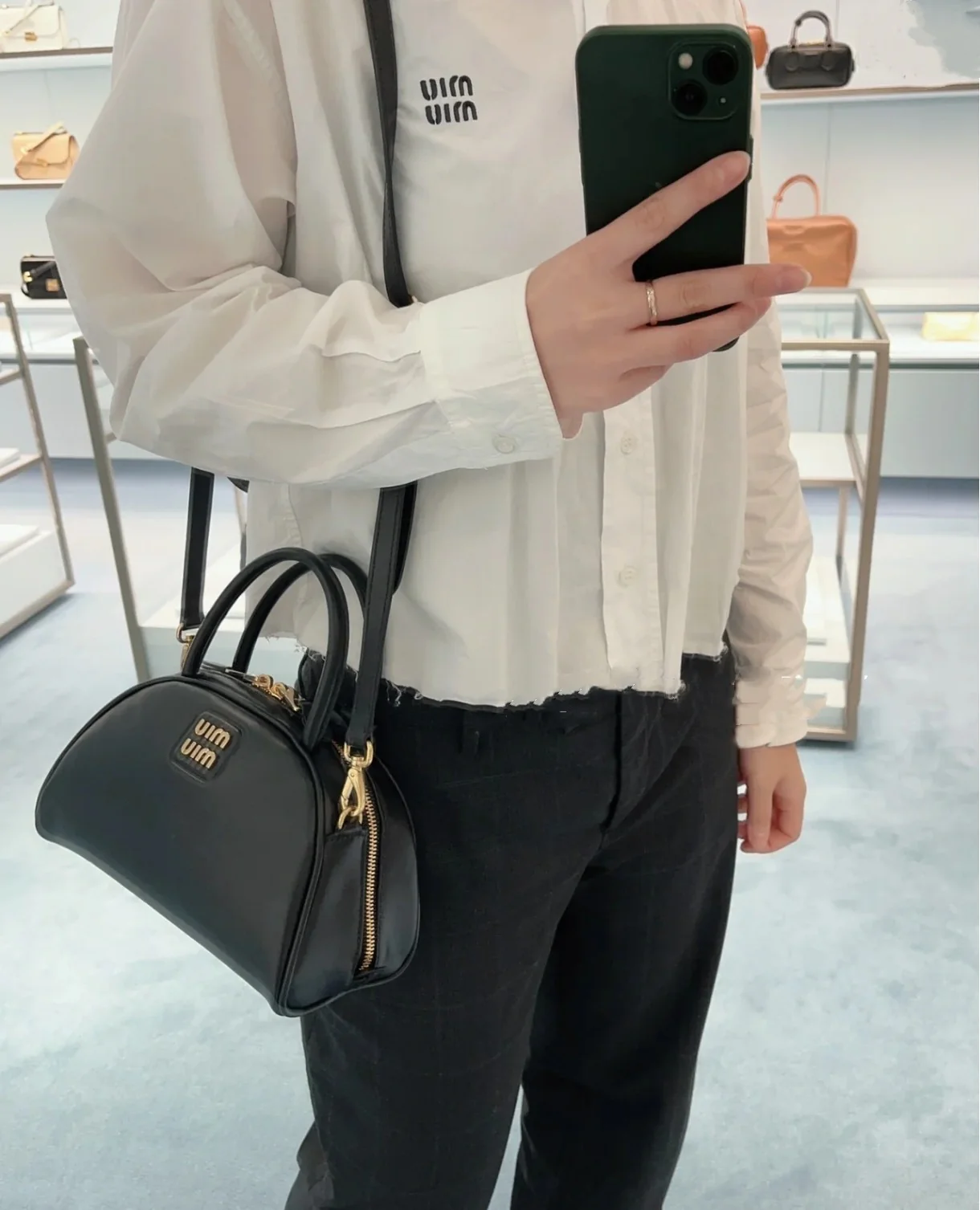 Сумка для боулинга Miu Miu - черная