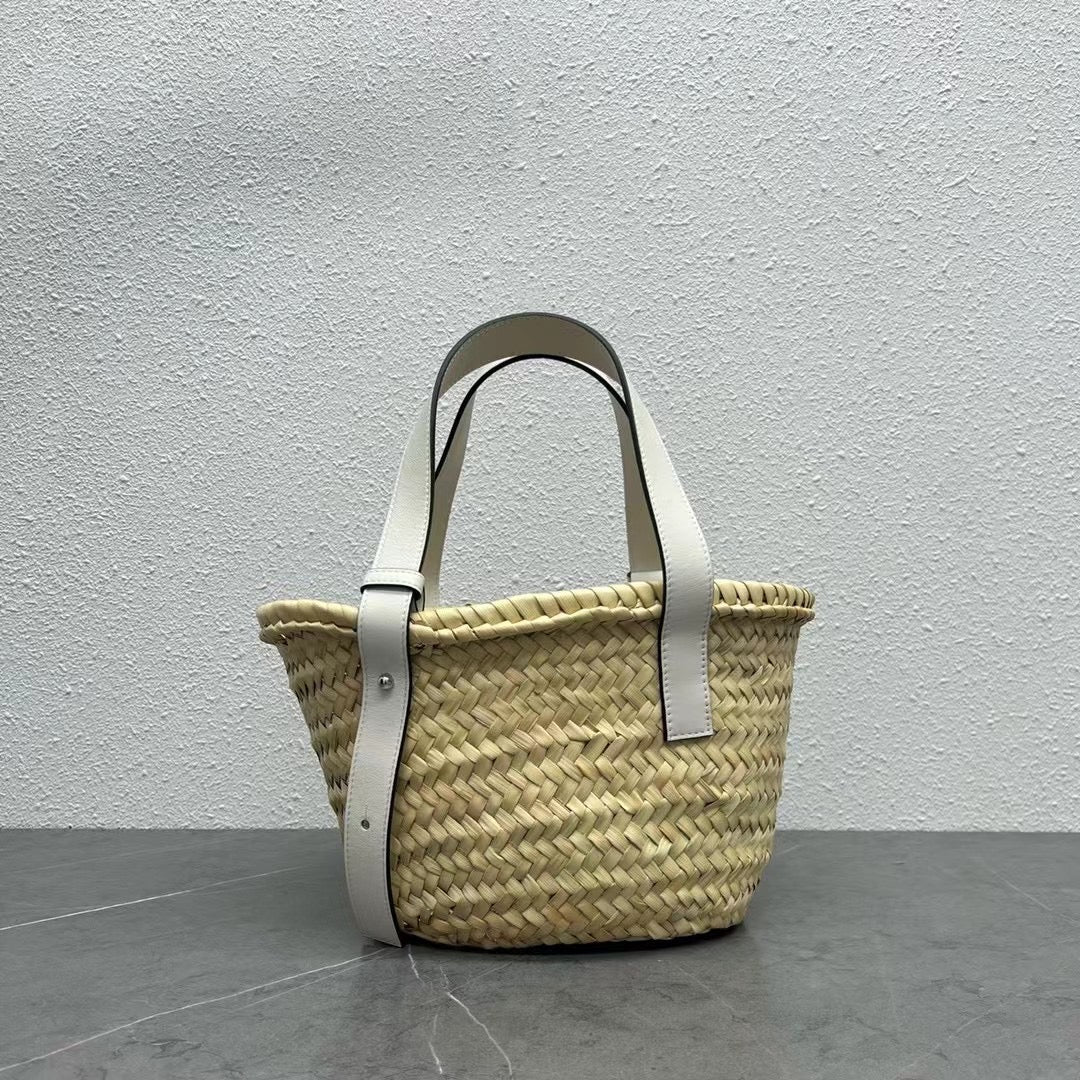 Соломенная сумка Loewe - 33 см - Маленькая - Кремово-белая