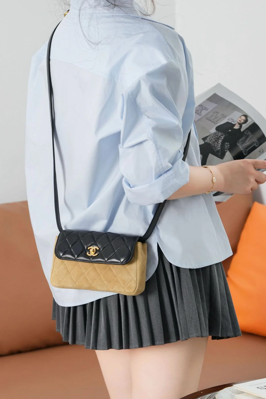 Chanel -??? - высококачественная кожаная сумка с клапаном ручной работы