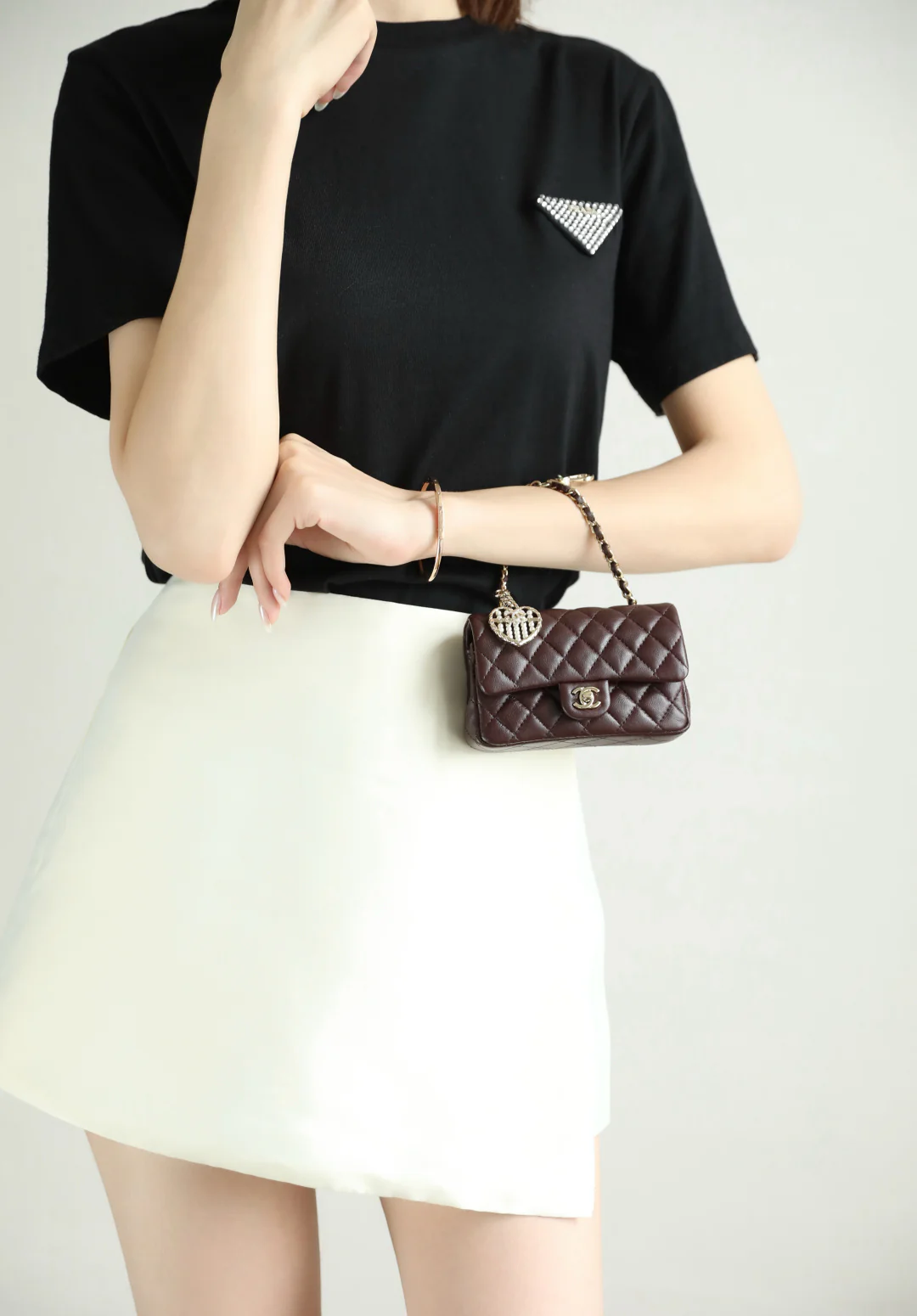 Chanel - Классический шарм - Бордовый - Пряжка из светлого золота