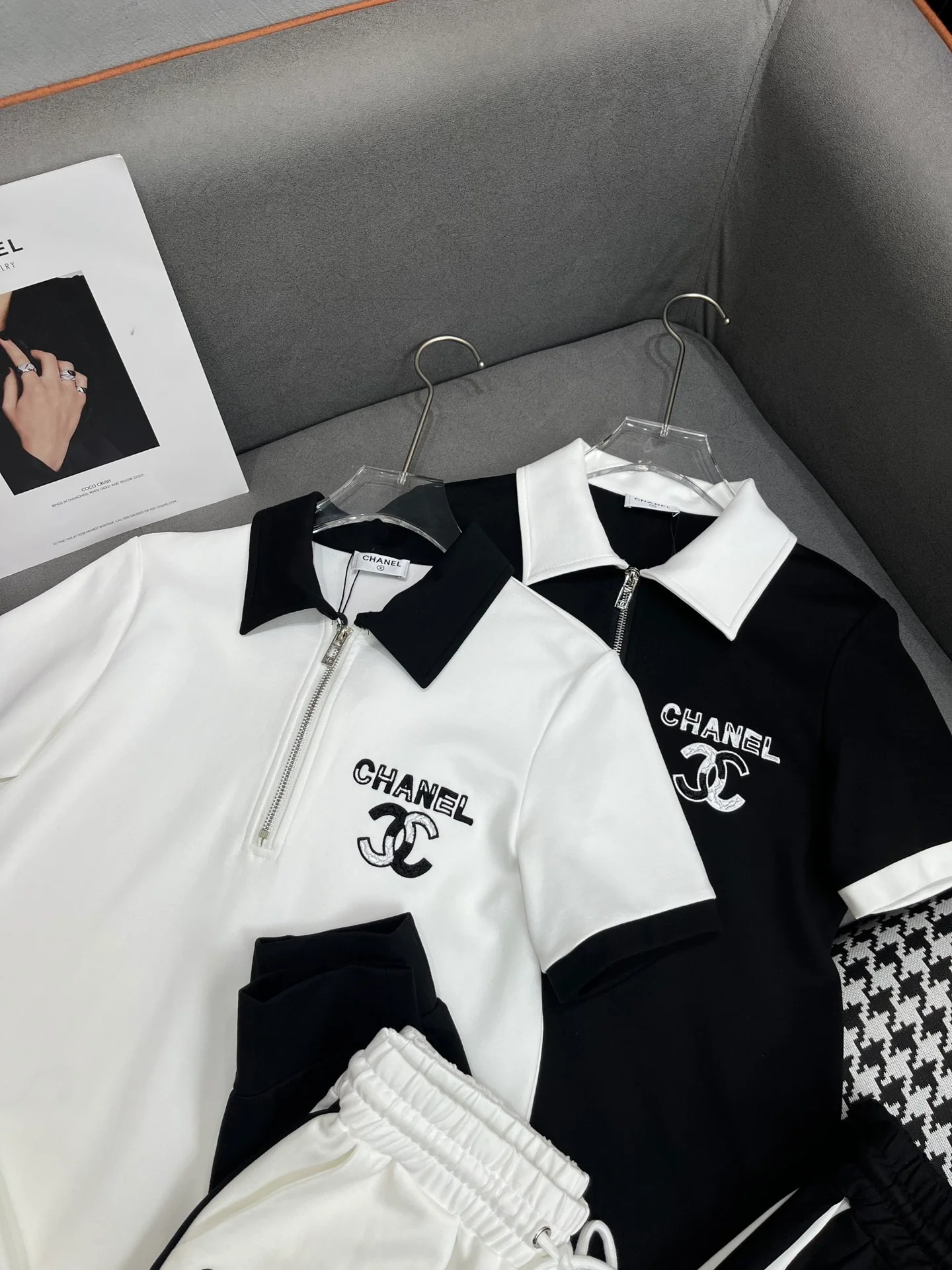 Летний костюм Chanel 2403-24ss с отложным воротником - черный