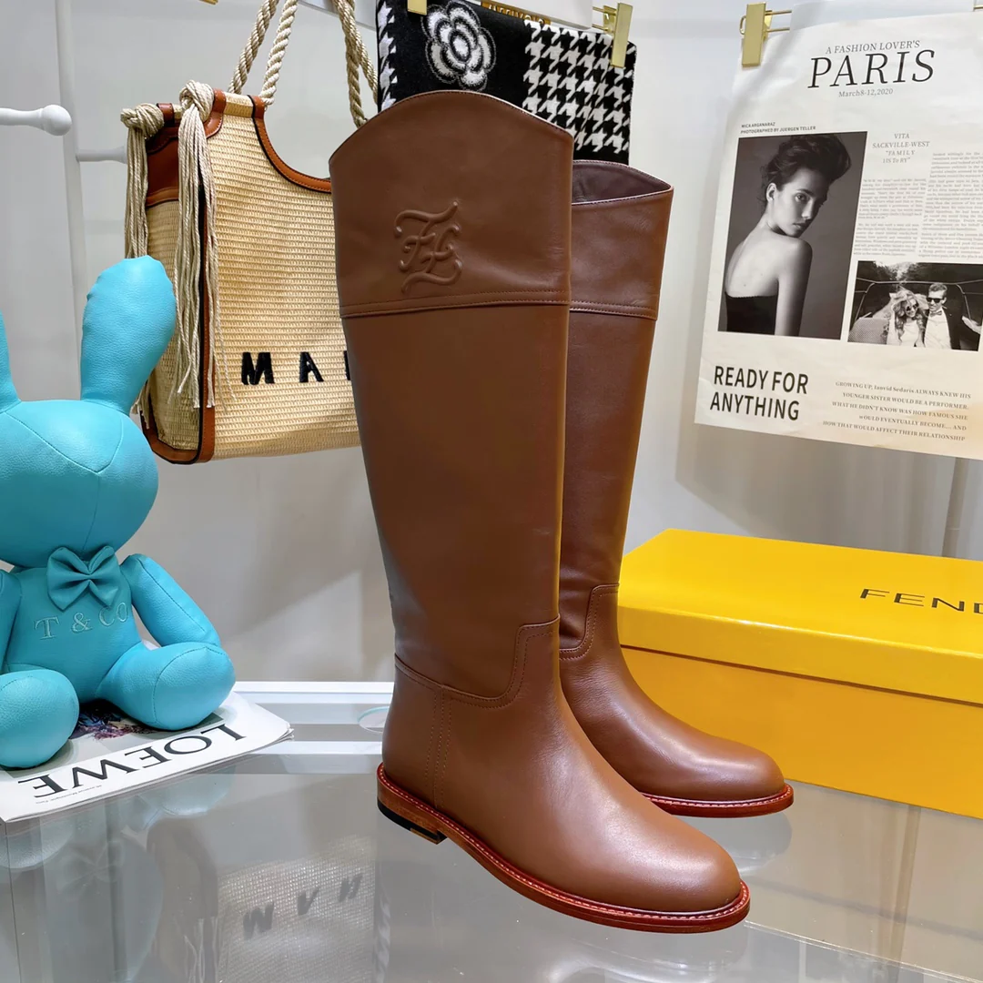 Fendi - Сапоги до колена - Верблюжий цвет