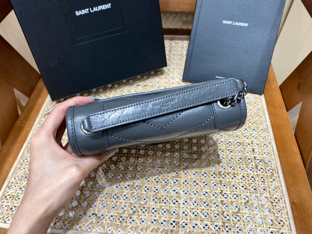 Сумка через плечо YSL-niki-Chain, серая.