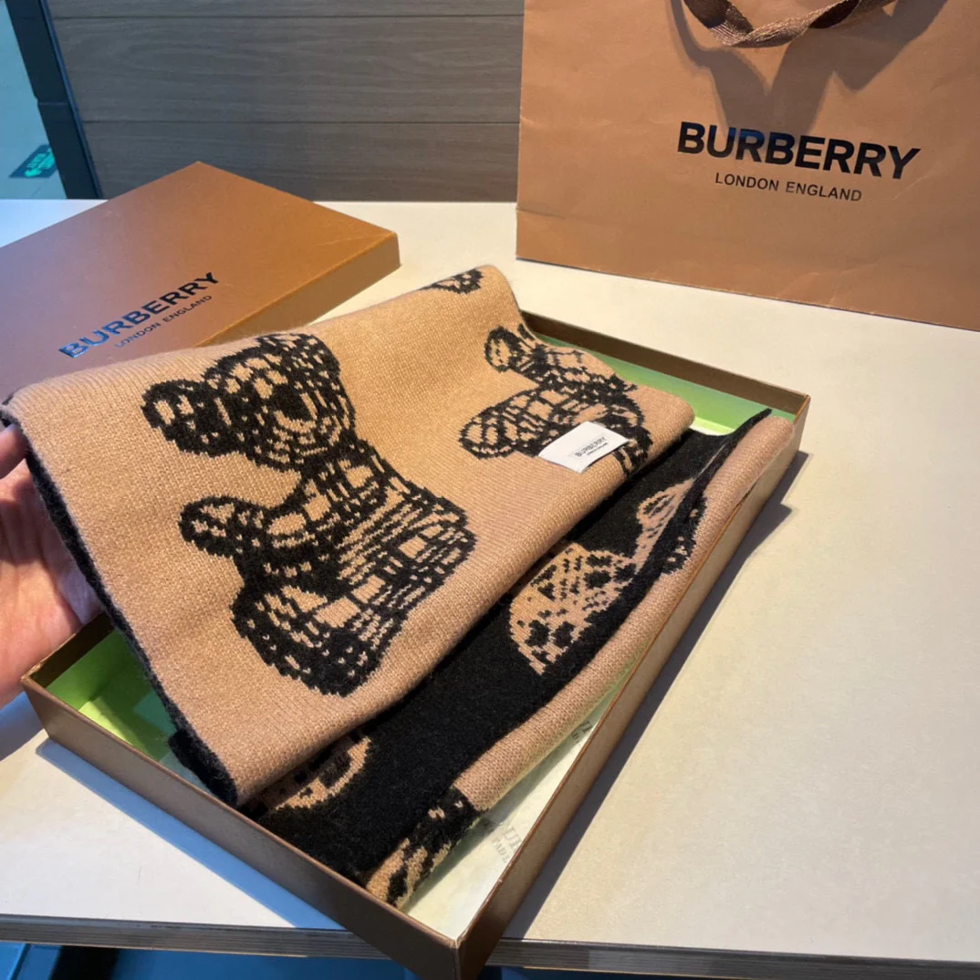 Вязаный кашемировый шарф Burberry - 30 см - 180 см - 100 см - Кашемир