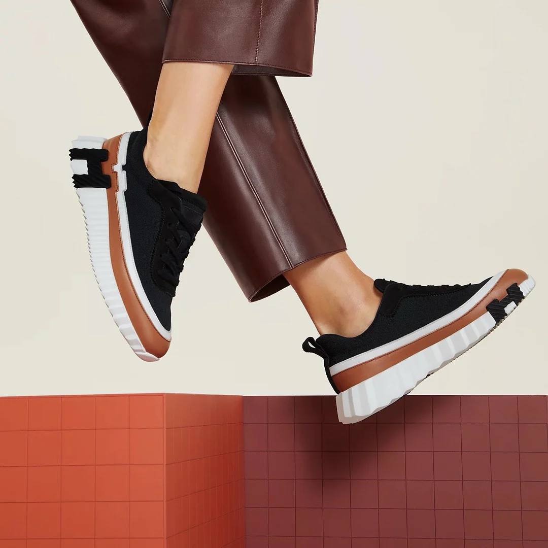 Повседневные туфли Hermes 2024 - Черные - 1