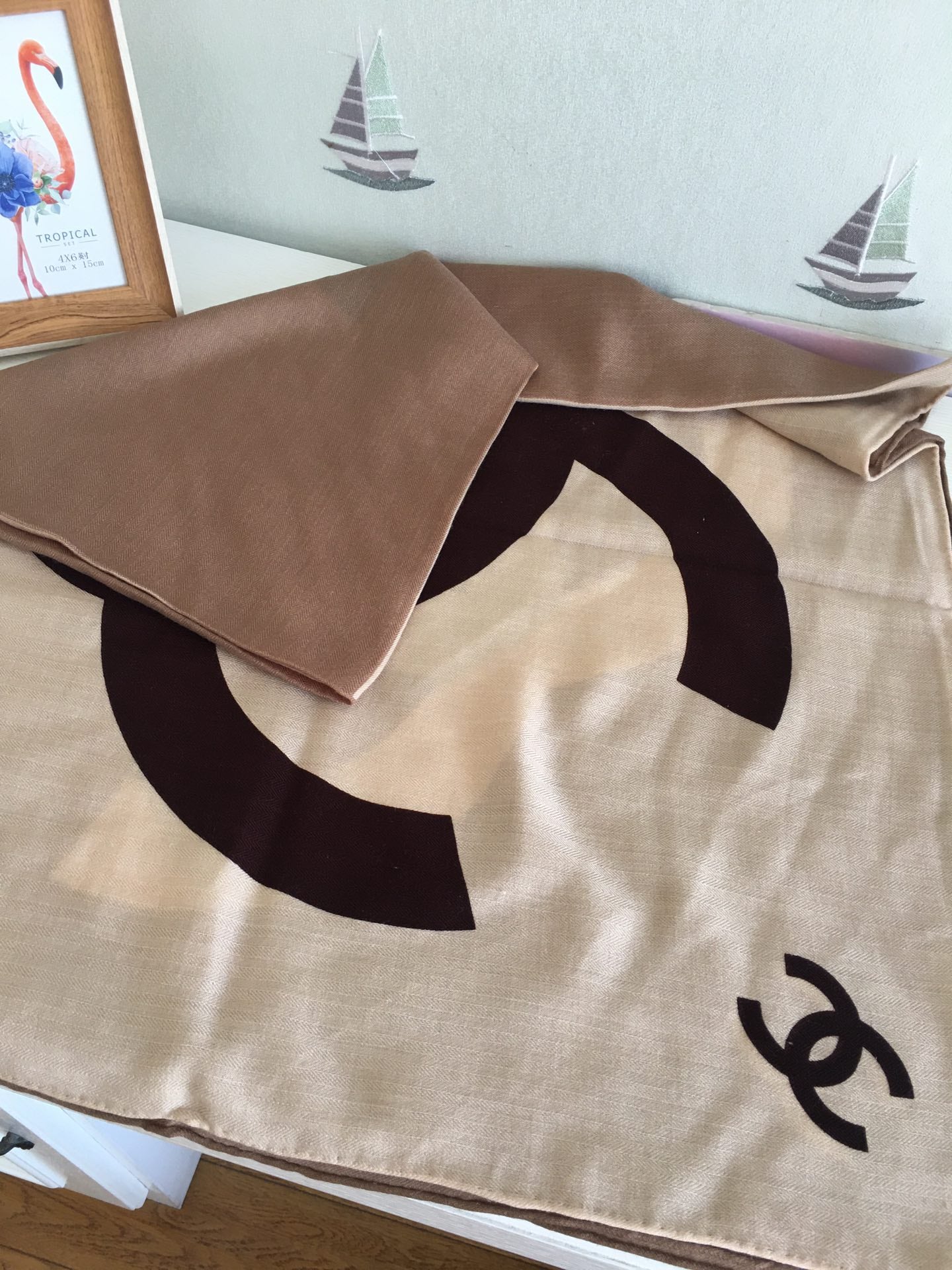 Большой квадратный шарф Chanel - 140 см - 30 - Шелк 70 - Шерсть - 1