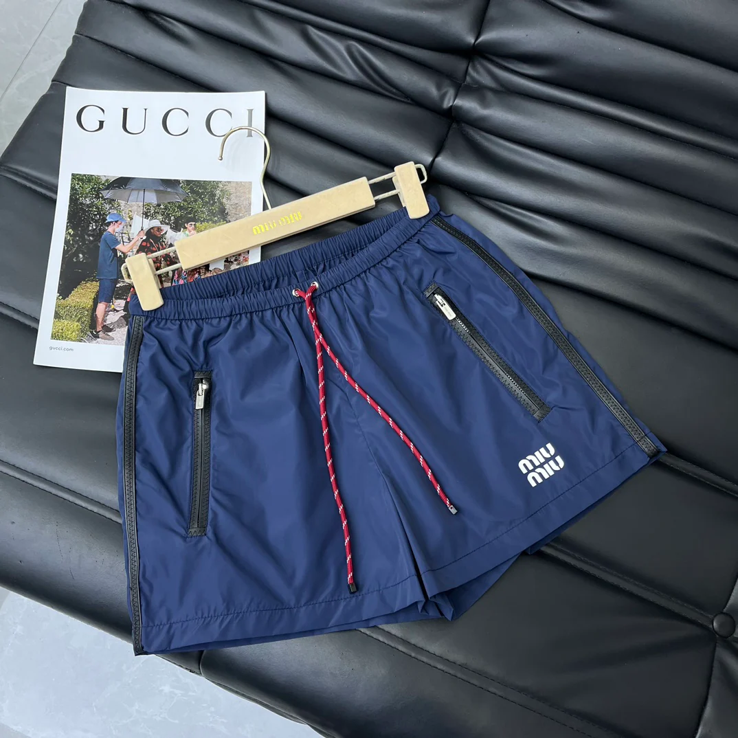 Новый тонкий нейлоновый костюм с капюшоном Miu Miu-2404-24 - синий