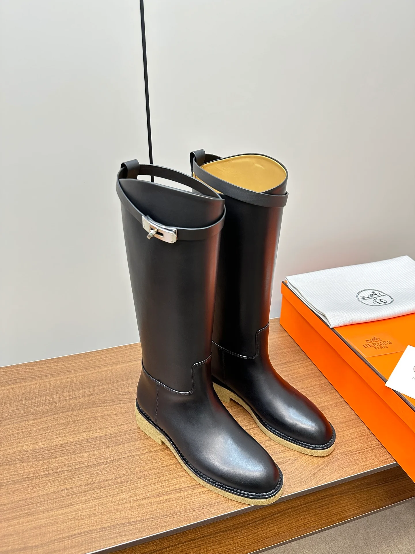 Сапоги для верховой езды Hermes Kelly Jumping Lock-on - черные