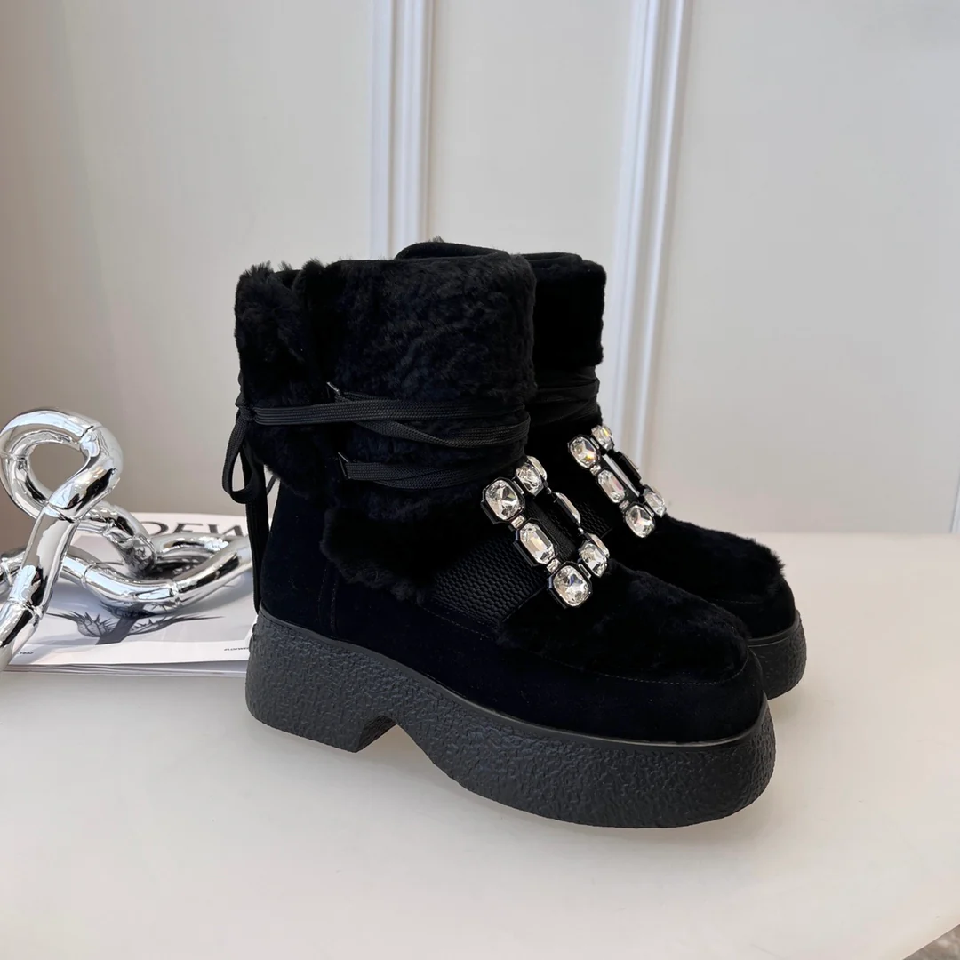 Шерстяные ботинки на толстой подошве RV, осенне-зимняя коллекция 2021 года - 1 шт.