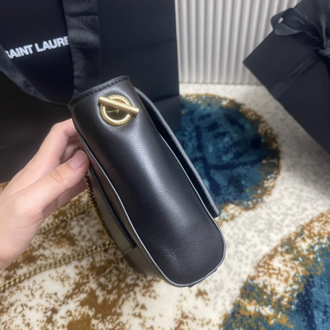 YSL-kate Double Bread - Тонкая овечья кожа - Черный - 22 см