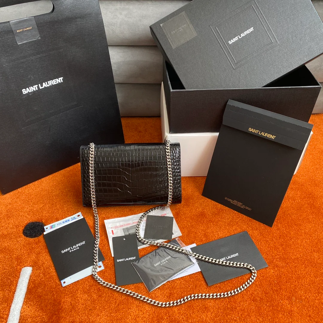 Сумка YSL Kate с цепочкой и крокодиловым принтом - Маленькая - 1 шт.