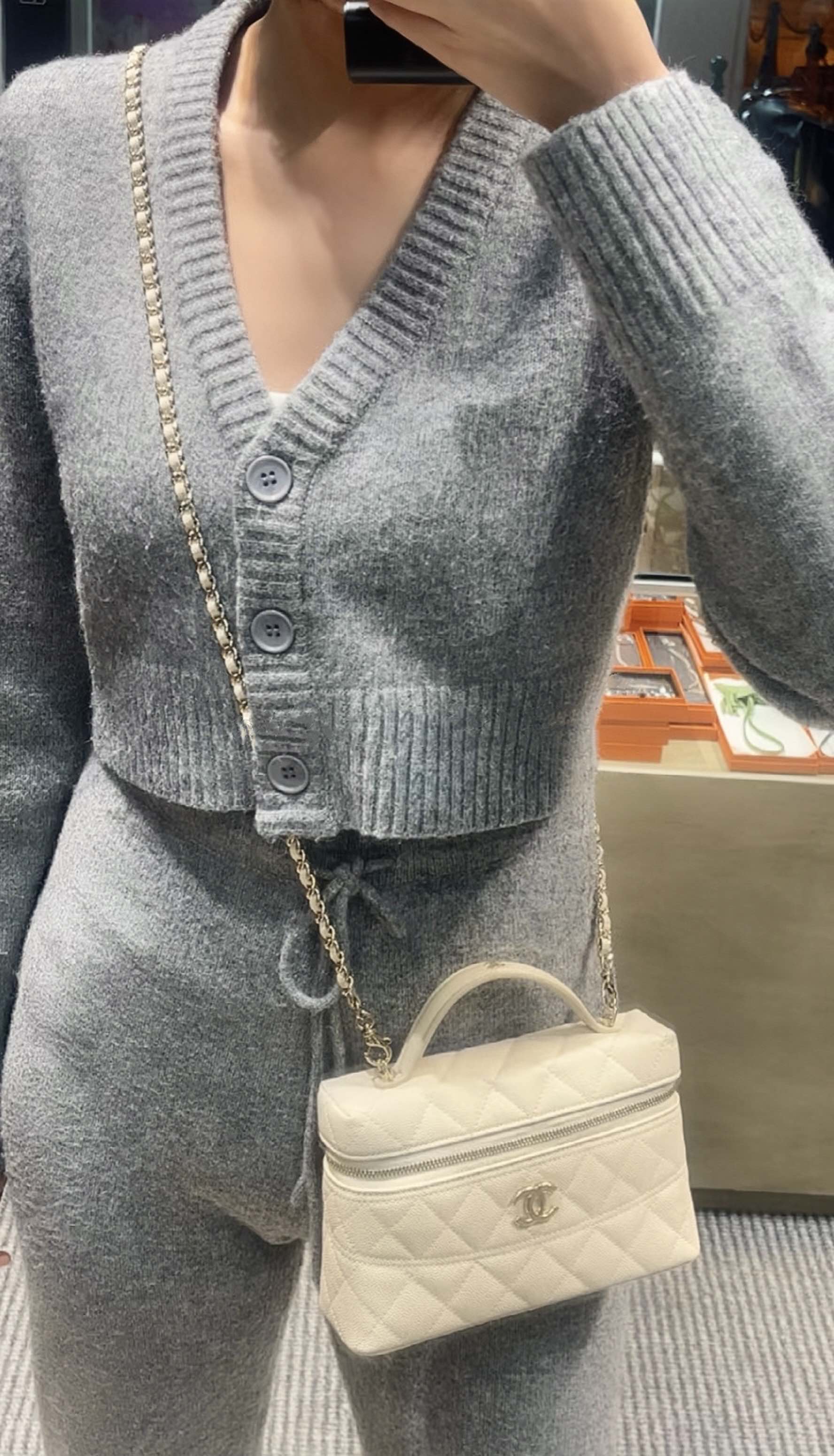 Chanel - Длинный клатч-коробочка - Белый